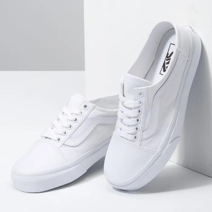 Vans Old Skool Mule WhiteTrue White Womens Classics Shoes Vans Old Skool Mule WhiteTrue White Womens Classics Shoes