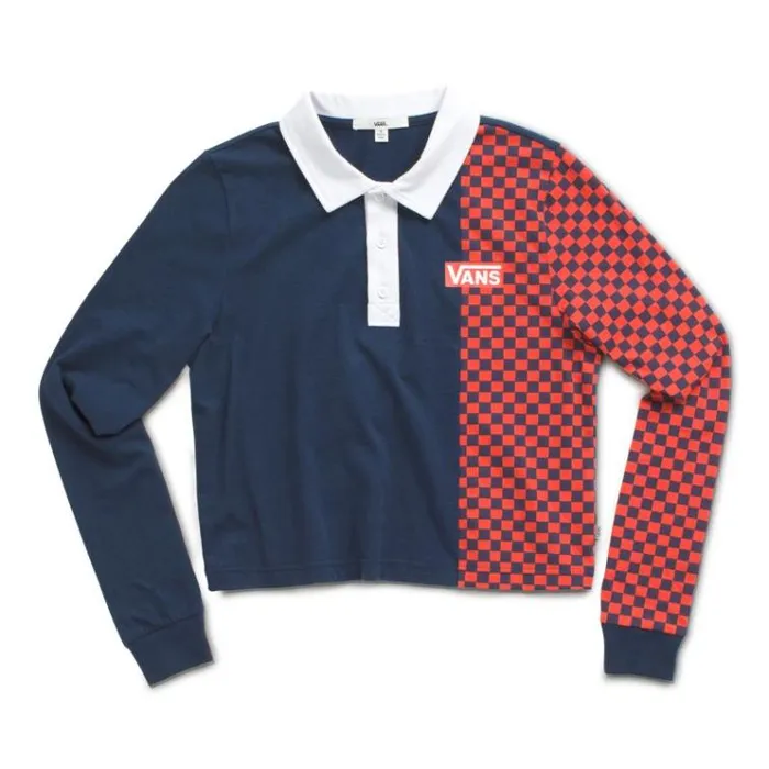 Vans Pro Stitched Polo Top Dress Blues Womens Tops