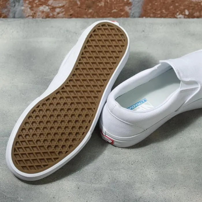 Vans SlipOn Pro Whitewhite MensWomens Pro Skate Vans SlipOn Pro Whitewhite MensWomens Pro Skate