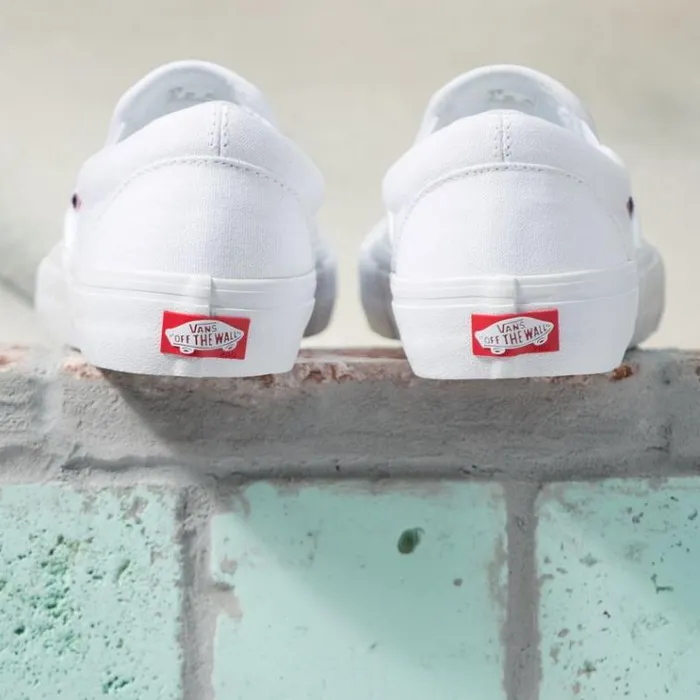 Vans SlipOn Pro Whitewhite MensWomens Pro Skate Vans SlipOn Pro Whitewhite MensWomens Pro Skate