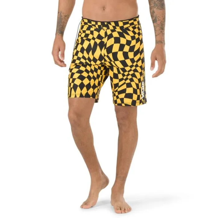 Vans Surf Trunk 19034 25 Lemon Chrome Warp Check Mens Shorts and Boardshorts Vans Surf Trunk 19034 25 Lemon Chrome Warp Check Mens Shorts and Boardshorts