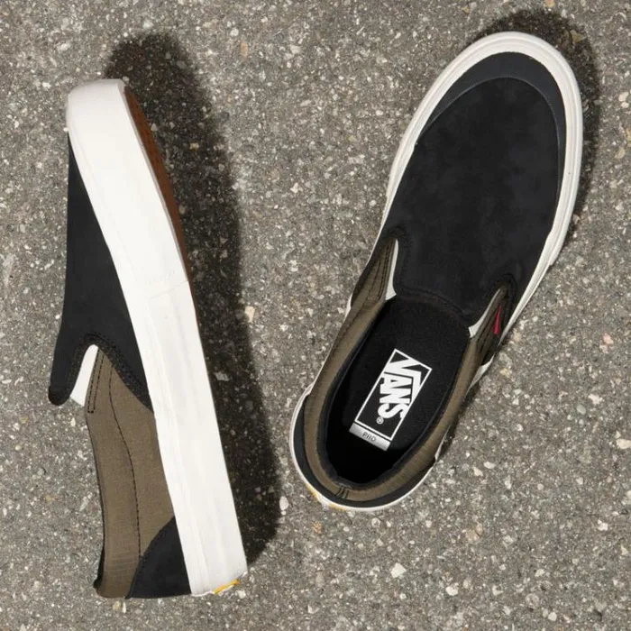 Vans Surplus SlipOn Pro BlackMilitary Mens Pro Skate Vans Surplus SlipOn Pro BlackMilitary Mens Pro Skate