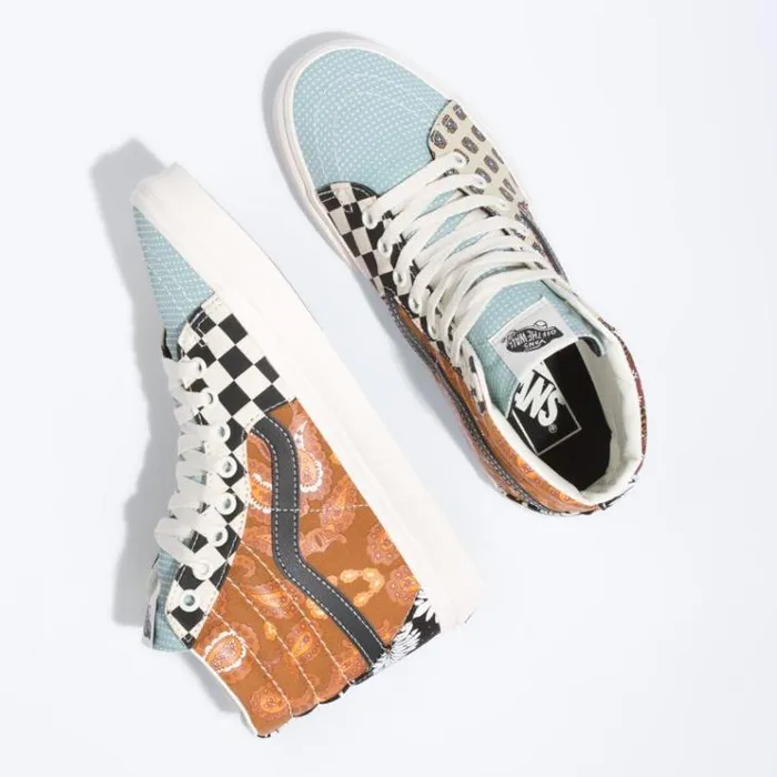 Vans Tiger Patchwork Sk8Hi BlackTrue White MensWomens Classics Shoes Vans Tiger Patchwork Sk8Hi BlackTrue White MensWomens Classics Shoes