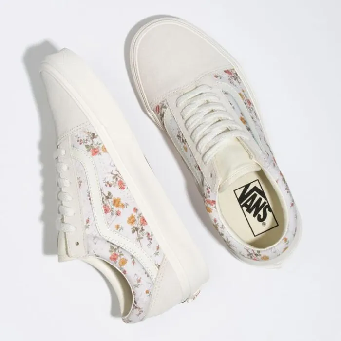 Vans Vintage Old Skool FloralMarshmallow Womens Classics Shoes Vans Vintage Old Skool FloralMarshmallow Womens Classics Shoes