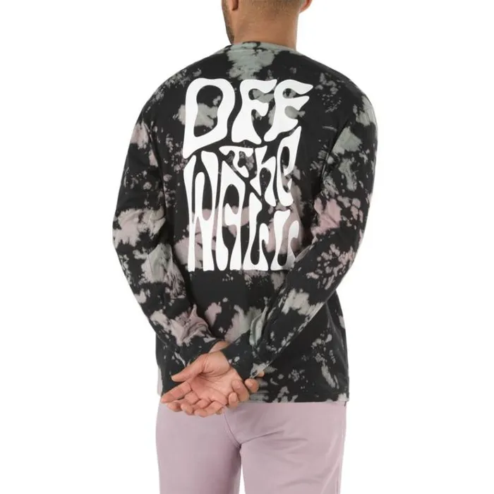 Vans Wall Slide Tie Dye Long Sleeve TShirt Black Tie Dye Mens TShirts and Tanks