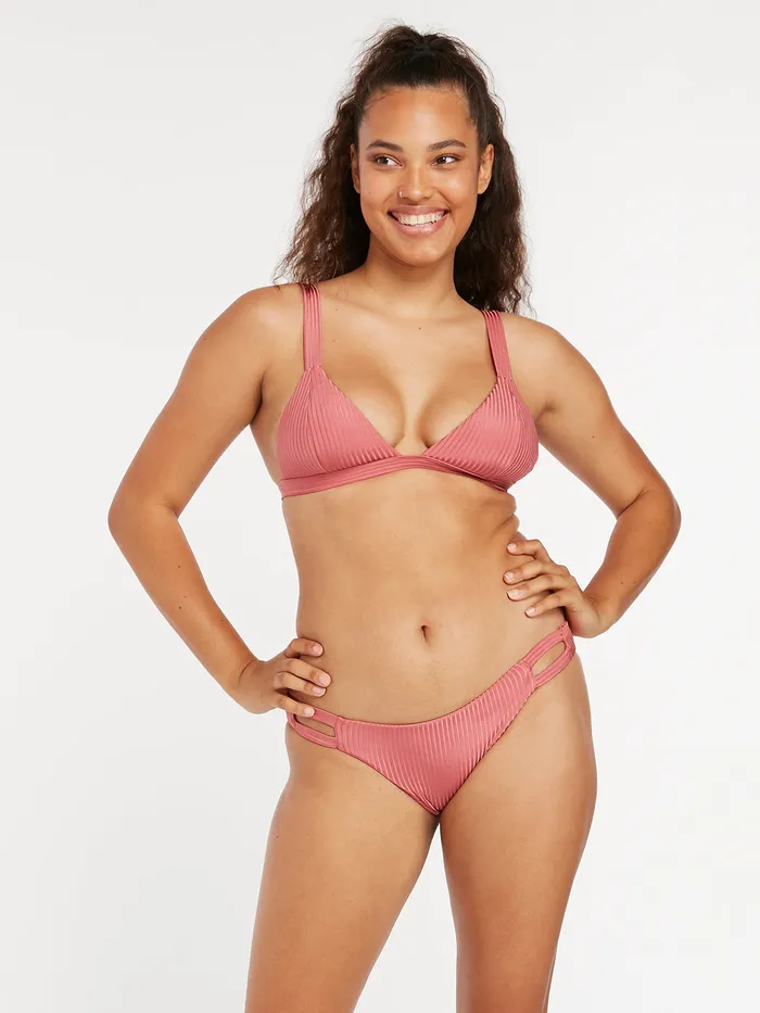 Volcom Bikinis Simply Rib Triangle Bikini Top 8211 Dusty Rose Dusty Rose 8211 Womens