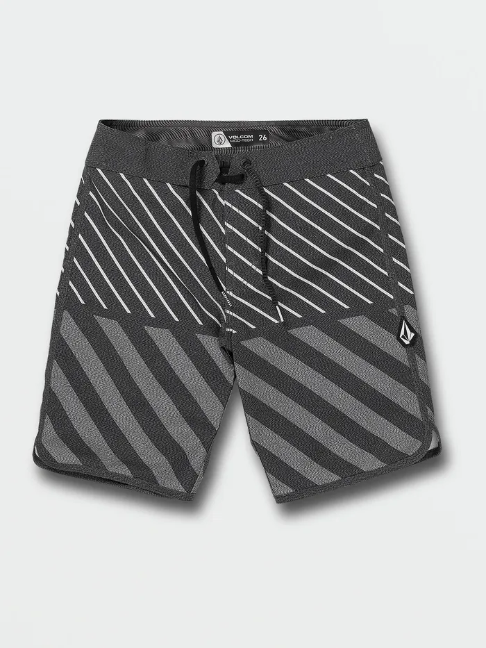 Volcom Boardshorts and Trunks Big Boys Quarta Scallop ModTech Trunks 8211 Black Black 8211 Boys