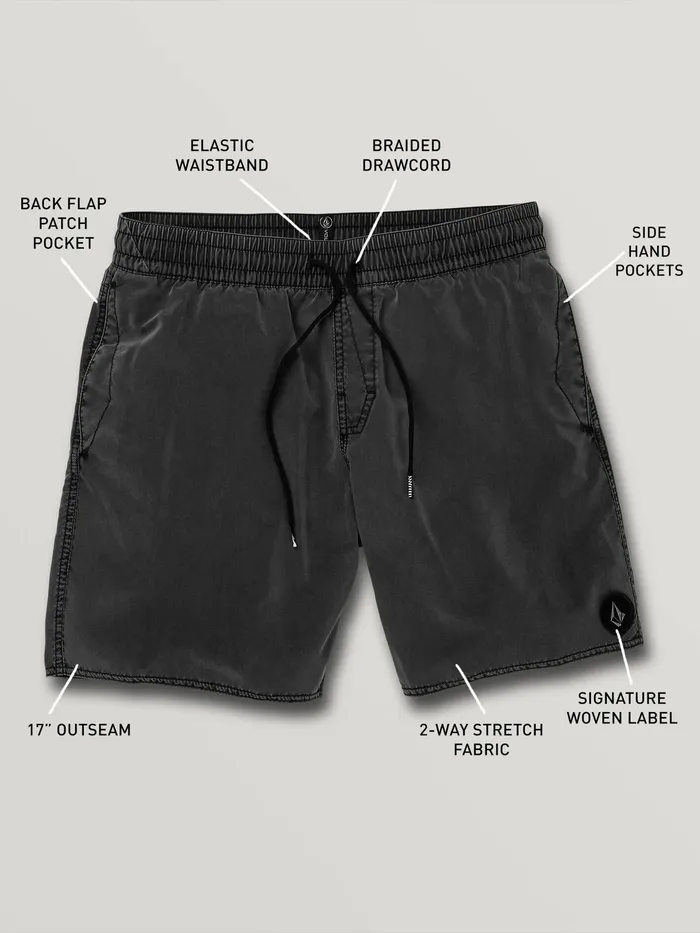 Volcom Boardshorts and Trunks Center Trunks 8211 Black Black 8211 Mens