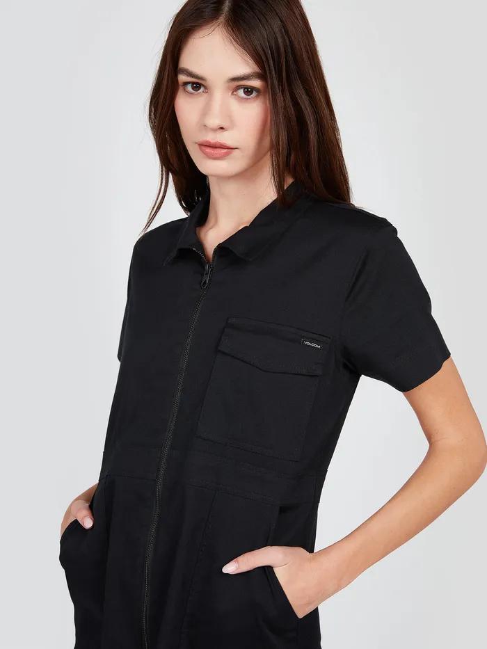 Volcom Dresses Frochickie Utility Dress 8211 Black Black 8211 Womens