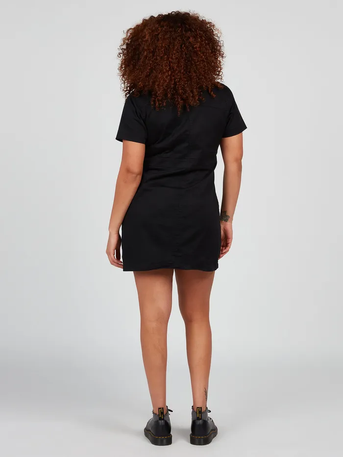 Volcom Dresses Frochickie Utility Dress 8211 Black Black 8211 Womens