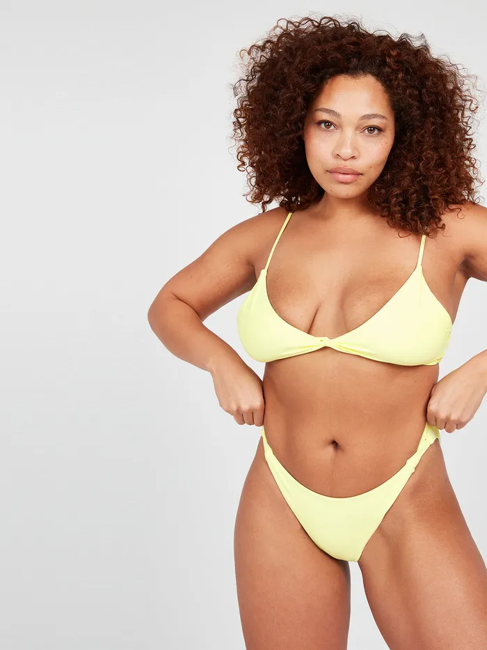 Volcom EcoTrue Swim Simply Seamless V Neck Bikini Top 8211 Lime Ice Lime Ice 8211 Womens
