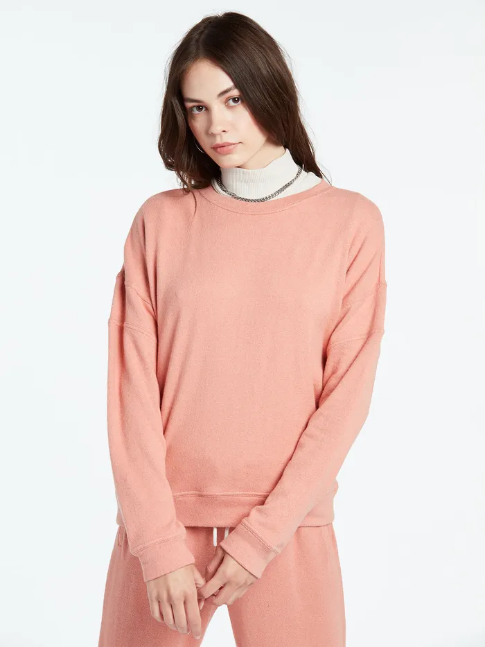 Volcom Hoodies and Sweatshirts Lived In Lounge Crew 8211 Light Mauve Light Mauve 8211 Womens Volcom Hoodies and Sweatshirts Lived In Lounge Crew 8211 Light Mauve Light Mauve 8211 Womens