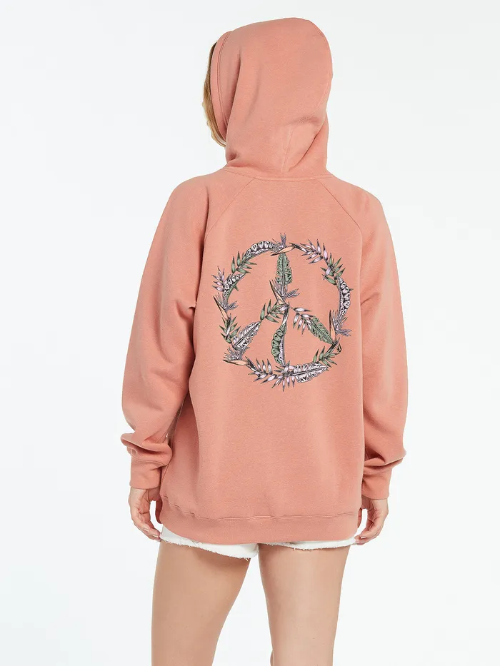 Volcom Hoodies and Sweatshirts Truly Stoked Boyfriend Pullover 8211 Light Mauve Light Mauve 8211 Womens