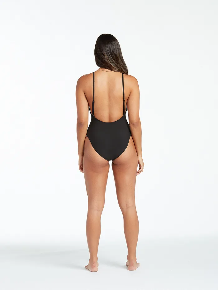 Volcom OnePiece Swimsuits Simply Seamless One Piece 8211 Black Black 8211 Womens
