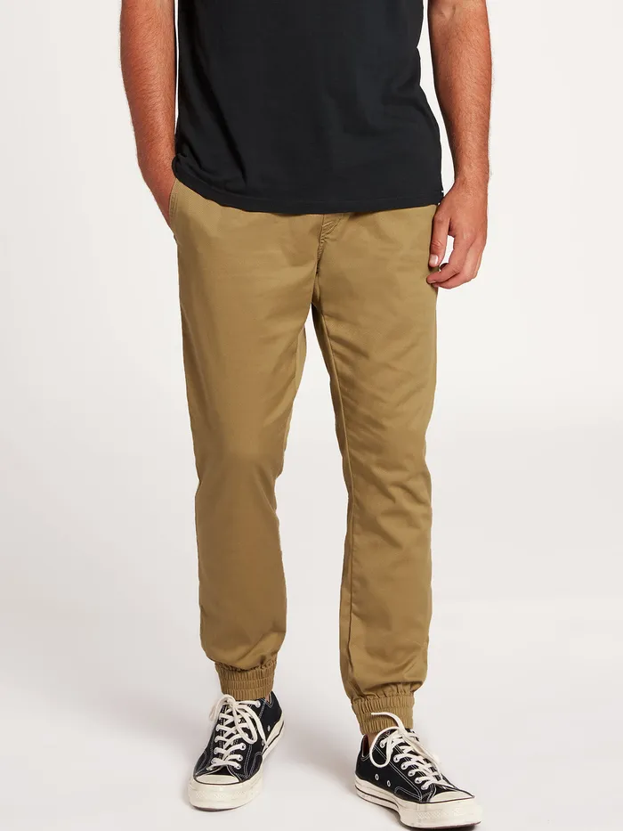 Volcom Pants Frickin Slim Jogger Pants 8211 Dark Khaki Dark Khaki 8211 Mens