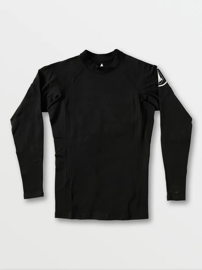 Volcom Rashguards Hotainer Long Sleeve UPF 50 Rashguard 8211 Black Black 8211 Mens