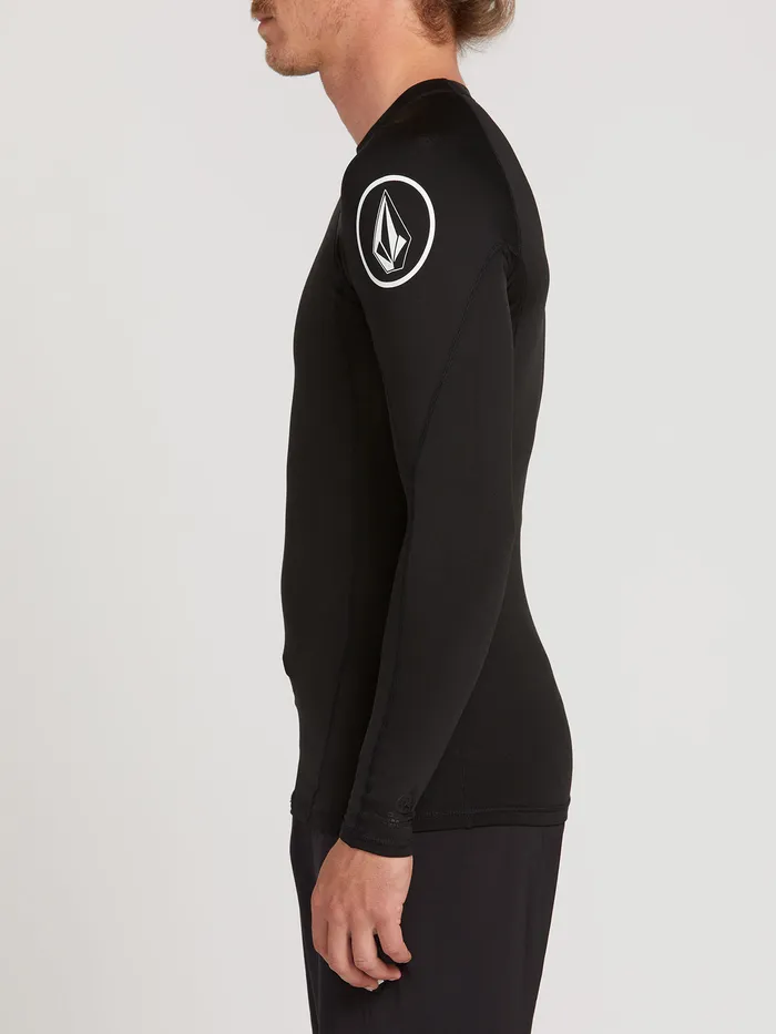 Volcom Rashguards Hotainer Long Sleeve UPF 50 Rashguard 8211 Black Black 8211 Mens