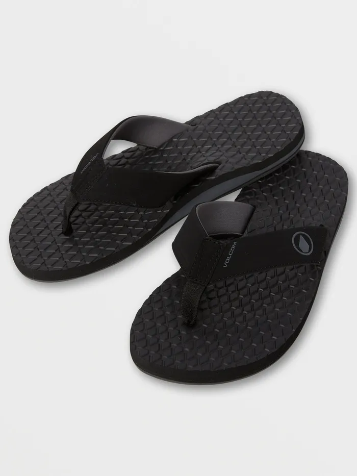 Volcom Sandals Eco Recliner 2 8211 Black Grey Black Grey 8211 Mens