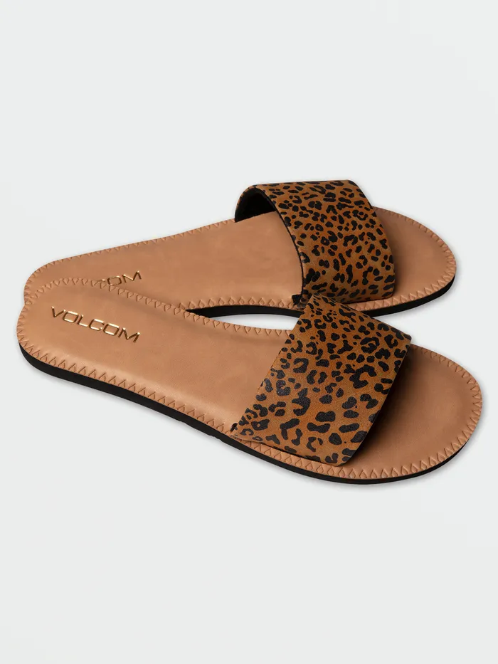 Volcom Sandals Simple Slide Sandal 8211 Cheetah Cheetah 8211 Womens