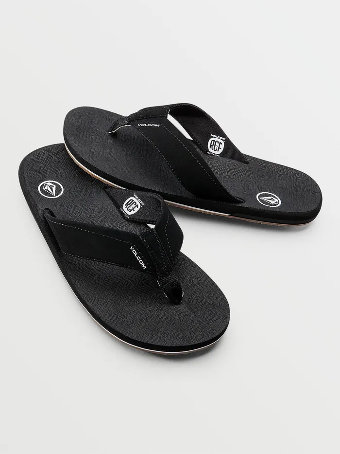 Volcom Sandals Victor Sandals 8211 Black Black 8211 Mens