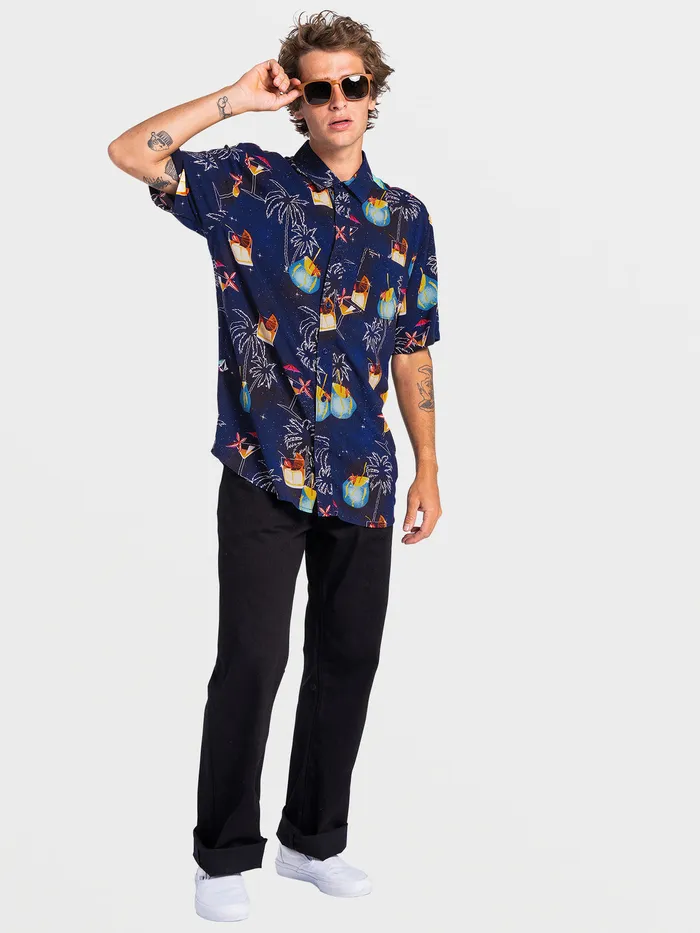 Volcom Shirts and Flannels Cosmic Vacay Short Sleeve 8211 Blueprint Blueprint 8211 Mens Volcom Shirts and Flannels Cosmic Vacay Short Sleeve 8211 Blueprint Blueprint 8211 Mens