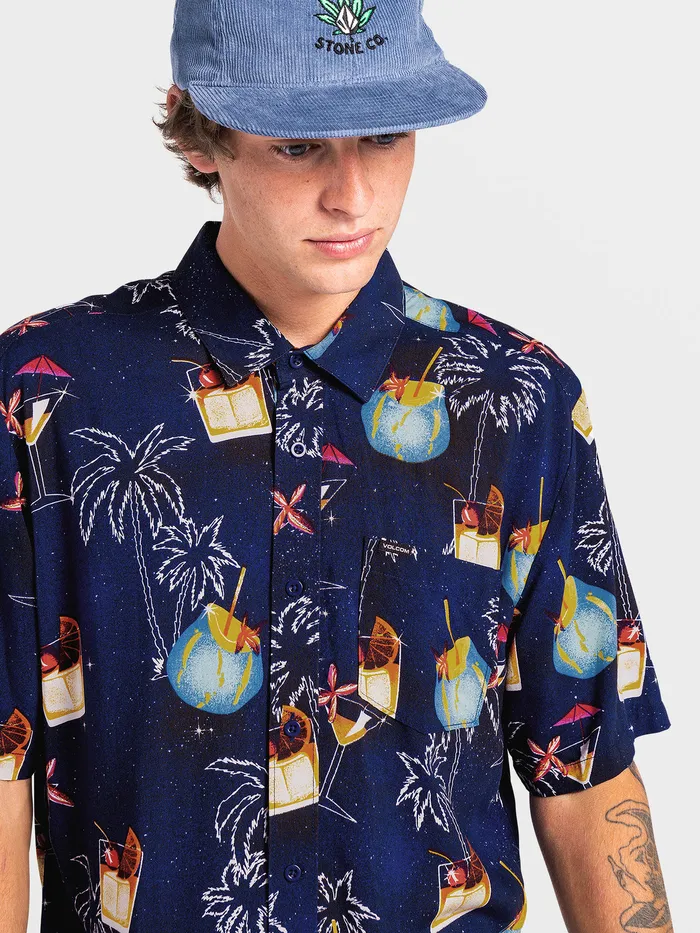 Volcom Shirts and Flannels Cosmic Vacay Short Sleeve 8211 Blueprint Blueprint 8211 Mens