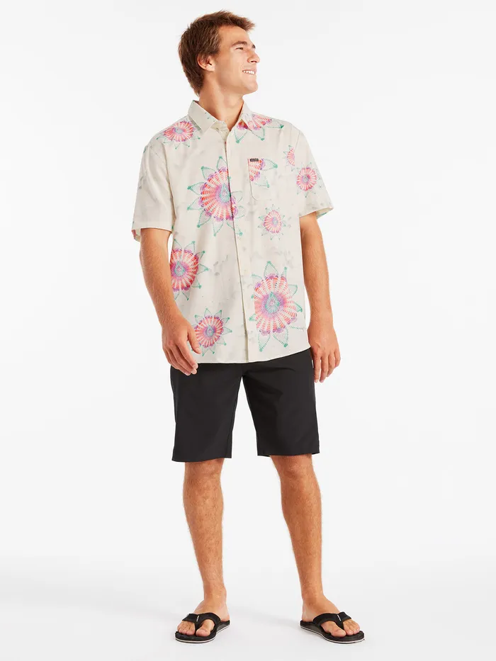 Volcom Shirts and Flannels Star Shields Featured Artist Short Sleeve Shirt 8211 Coconut Coconut 8211 Mens
