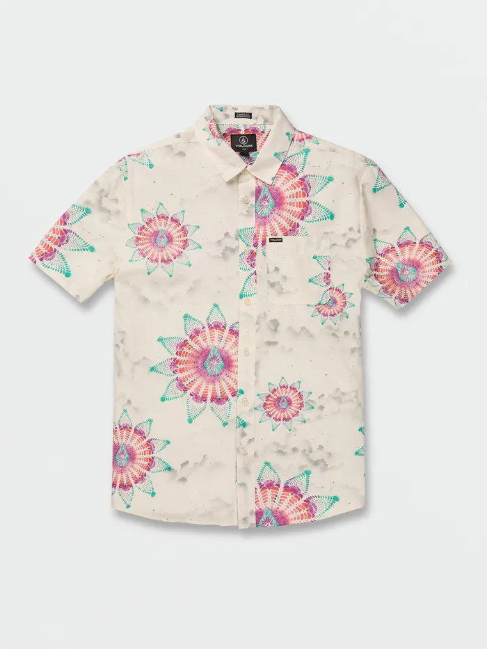 Volcom Shirts and Flannels Star Shields Featured Artist Short Sleeve Shirt 8211 Coconut Coconut 8211 Mens