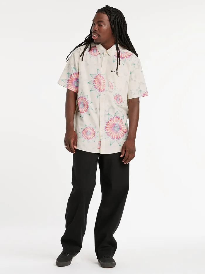 Volcom Shirts and Flannels Star Shields Featured Artist Short Sleeve Shirt 8211 Coconut Coconut 8211 Mens