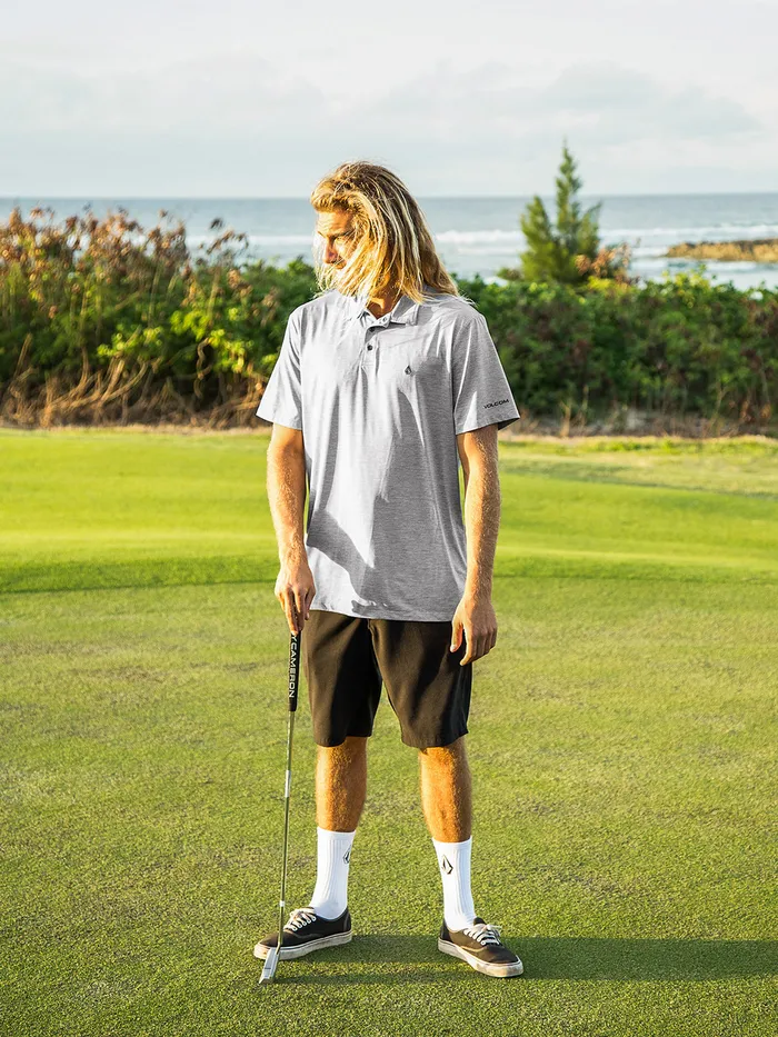 Volcom Shirts and Flannels Wowzer Hazard Performance Polo 8211 Heather Grey Heather Grey 8211 Mens Volcom Shirts and Flannels Wowzer Hazard Performance Polo 8211 Heather Grey Heather Grey 8211 Mens