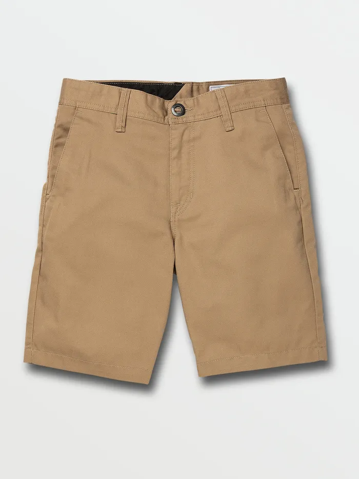 Volcom Shorts Big Boys Frickin Chino Shorts 8211 Khaki Khaki 8211 Boys