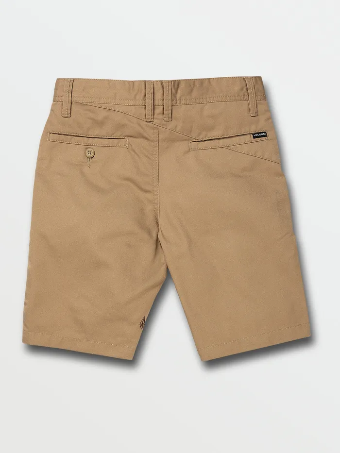 Volcom Shorts Big Boys Frickin Chino Shorts 8211 Khaki Khaki 8211 Boys