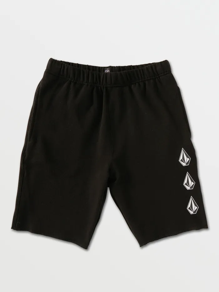 Volcom Shorts Big Boys Iconic Stone Fleece Shorts 8211 Black Black 8211 Boys