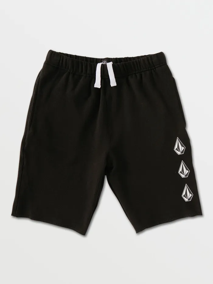 Volcom Shorts Big Boys Iconic Stone Fleece Shorts 8211 Black Black 8211 Boys
