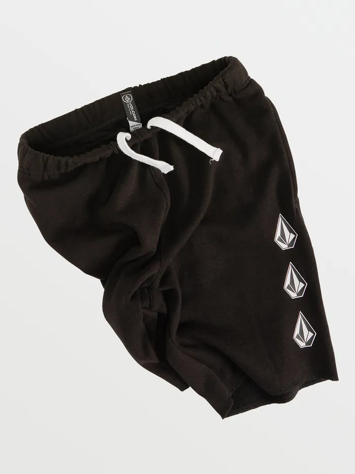Volcom Shorts Big Boys Iconic Stone Fleece Shorts 8211 Black Black 8211 Boys