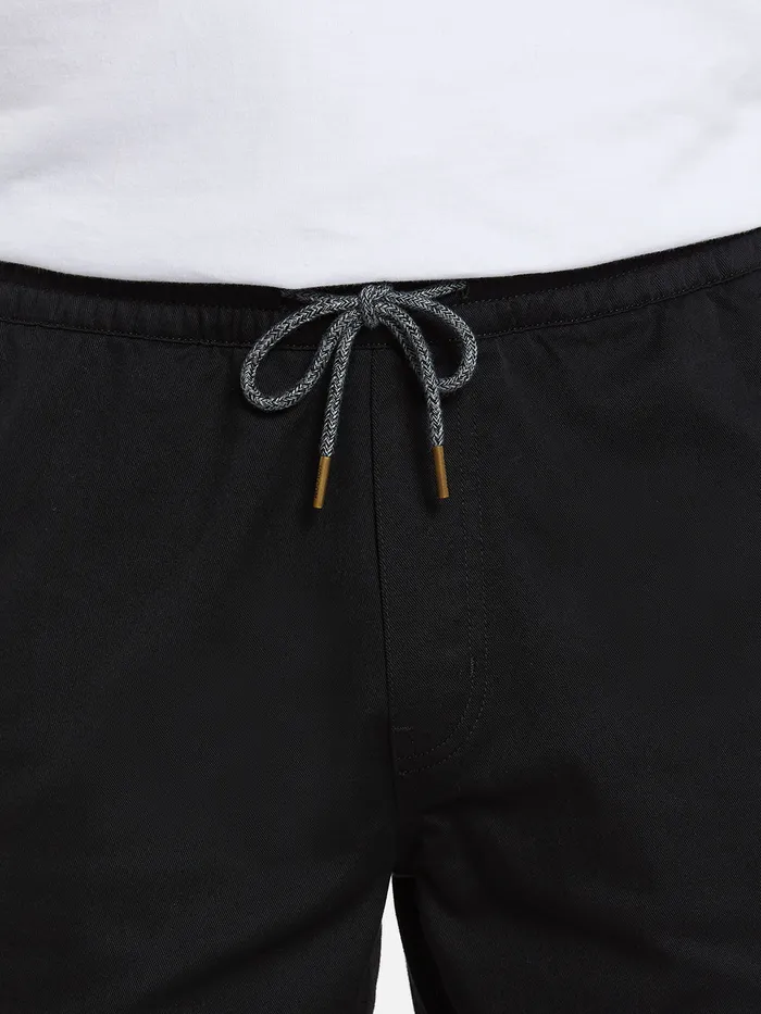 Volcom Shorts Frickin Elastic Waist Shorts 8211 Black Black 8211 Mens
