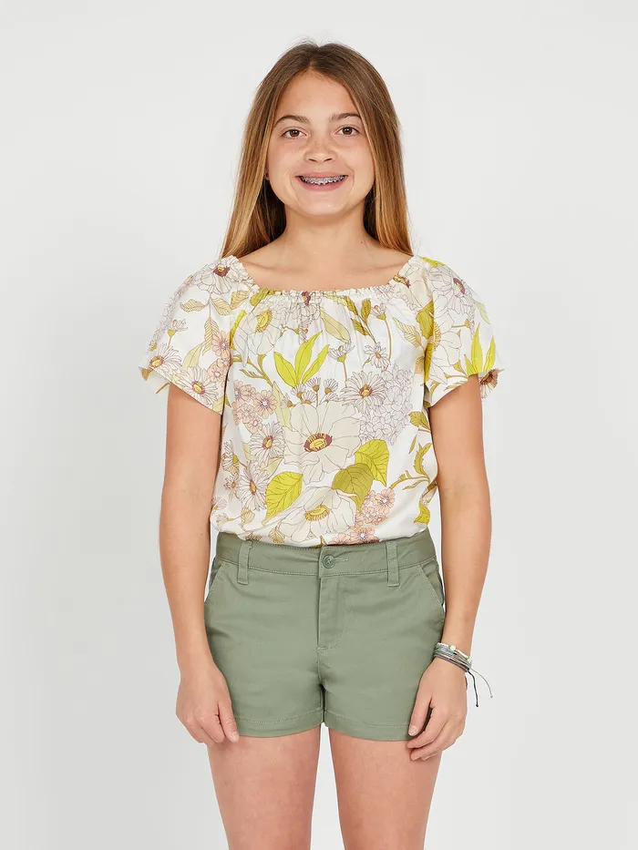 Volcom Shorts Girls Frochickie Short 8211 Light Army Light Army 8211 Girls