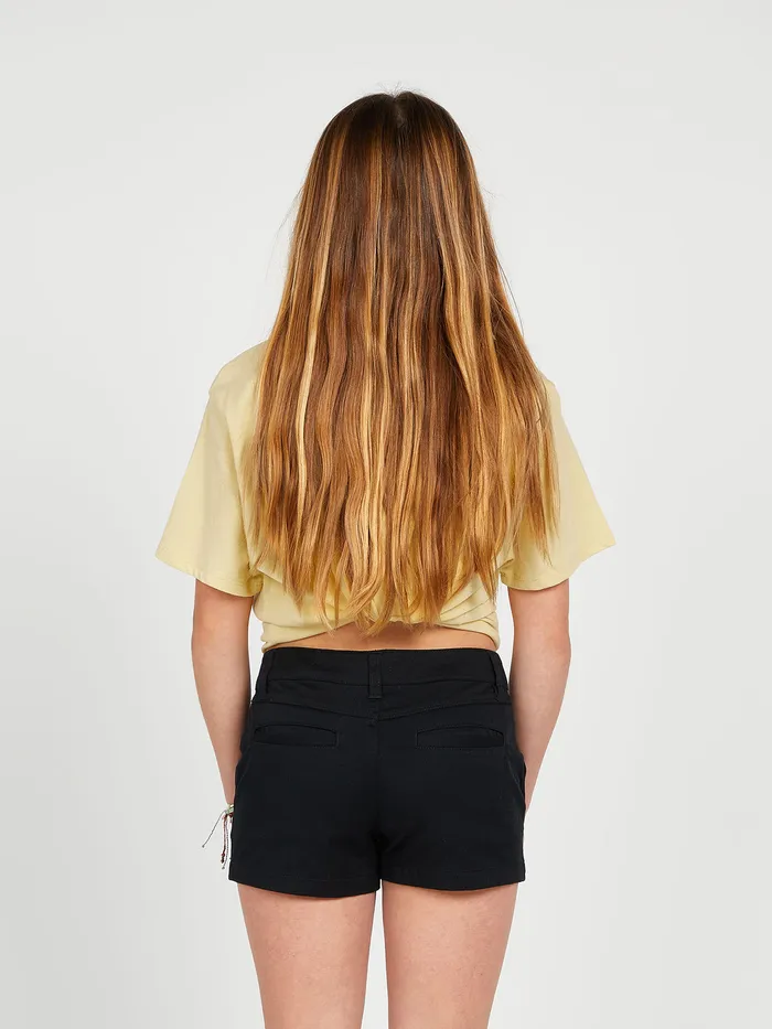 Volcom Shorts Girls Frochickie Shorts 8211 Black Black 8211 Girls