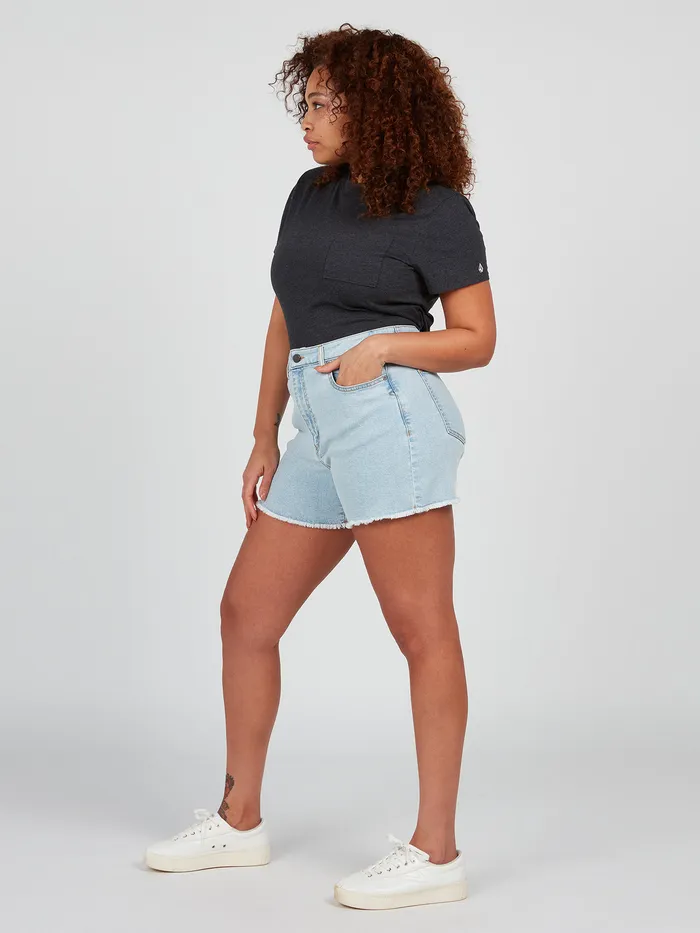 Volcom Shorts Stone Step High Rise Denim Shorts 8211 Thrifter Blue Light Thrifter Blue Light 8211 Womens