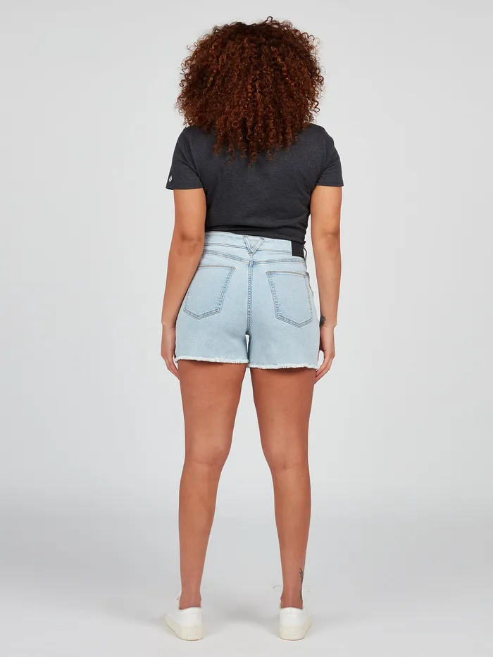 Volcom Shorts Stone Step High Rise Denim Shorts 8211 Thrifter Blue Light Thrifter Blue Light 8211 Womens