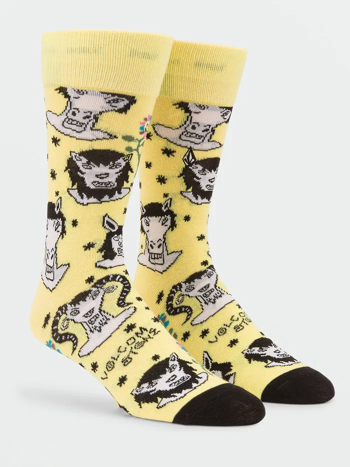 Volcom Socks Surf Vitals Ozzy Socks 8211 Glimmer Yellow Glimmer Yellow 8211 Mens