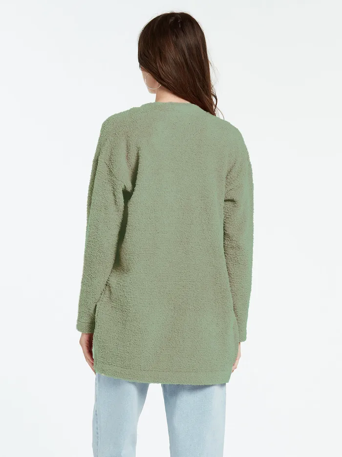 Volcom Sweaters and Cardigans Lived In Lounge Cardigan 8211 Light Army Light Army 8211 Womens
