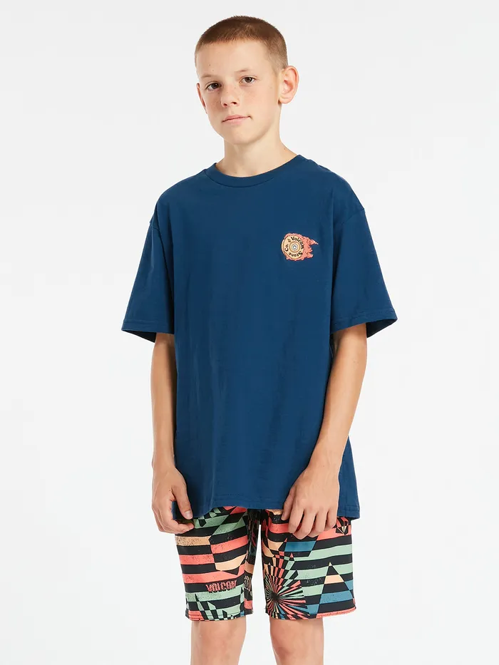 Volcom TShirts and Tanks Big Boys Burnin Short Sleeve Tee 8211 Harbor Blue Harbor Blue 8211 Boys Volcom TShirts and Tanks Big Boys Burnin Short Sleeve Tee 8211 Harbor Blue Harbor Blue 8211 Boys