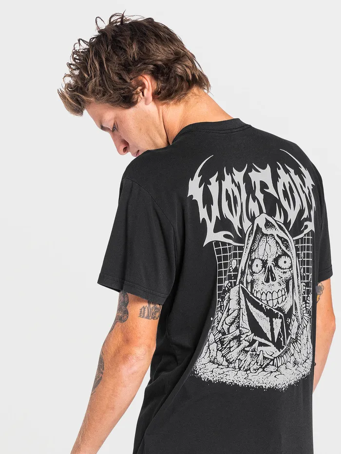 Volcom TShirts and Tanks Skate Vitals Crypt Ripper Short Sleeve Tee 8211 Black Black 8211 Mens