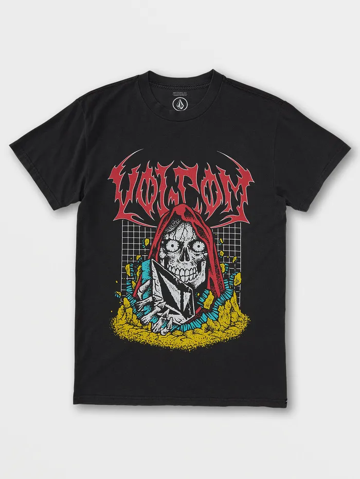 Volcom TShirts and Tanks Skate Vitals Crypt Ripper Short Sleeve Tee 8211 Black Black 8211 Mens