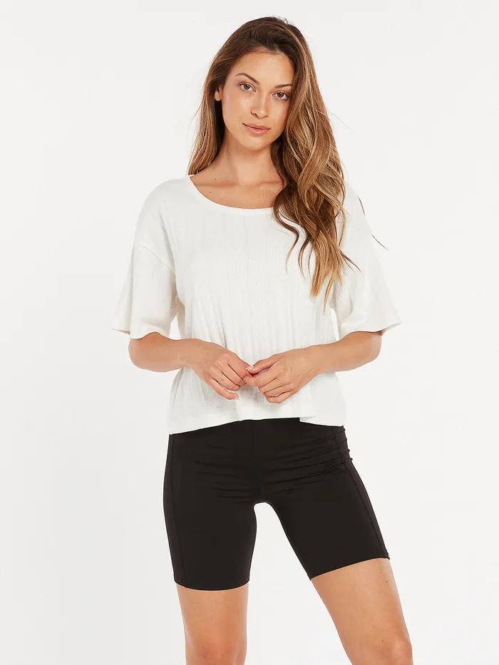 Volcom Tops Lived In Lounge Short Sleeve 8211 Star White Star White 8211 Womens