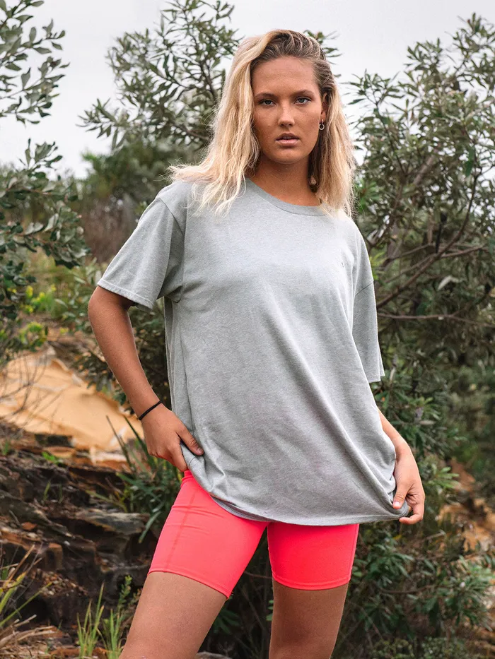 Volcom Tops Stone Tech Short Sleeve Tee 8211 Heather Grey Heather Grey 8211 Womens