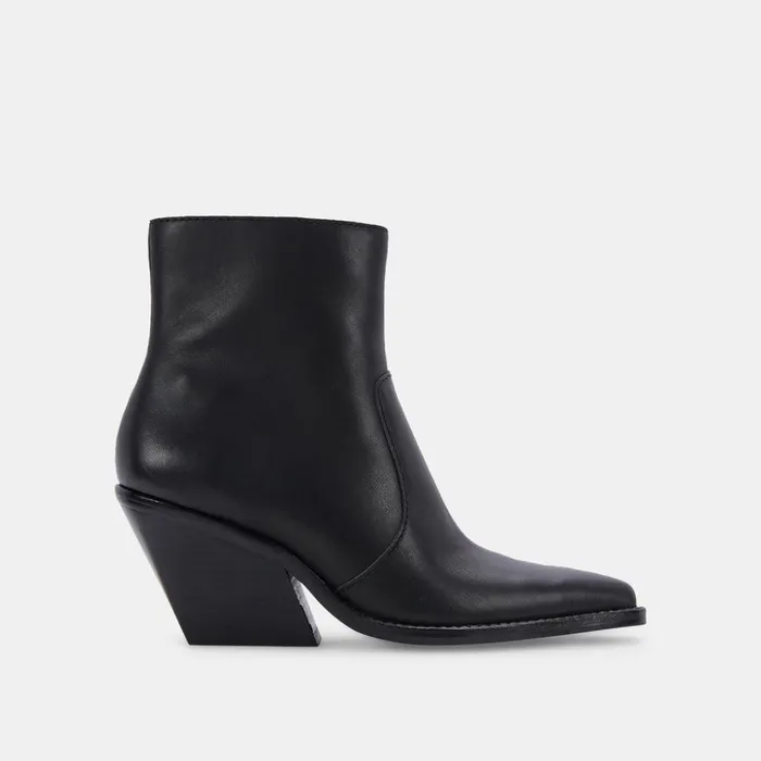 Volli Wide Boots Black Leather Women Dolce Vita Boots and Booties