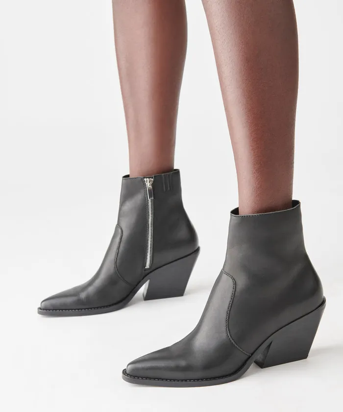 Volli Wide Boots Black Leather Women Dolce Vita Boots and Booties