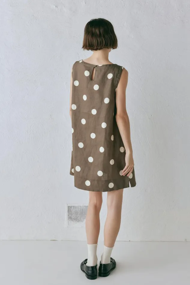 VRG GRL Aftersun Linen Mini Dress Spot Women Mini Dresses